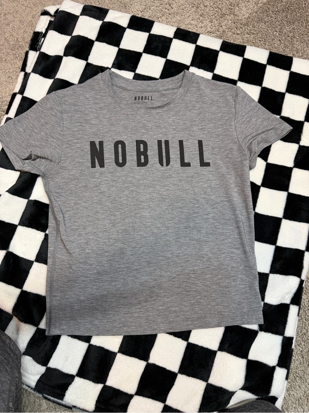 NOBULL Heather Grey Logo Crew Tee